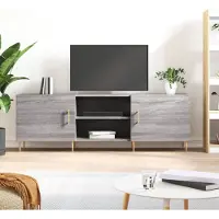 vidaXL Armoire TV Gris Sonoma 150x30x50 cm Bois composite - Meuble TV - Armoires TV - Support TV - Meubles TV