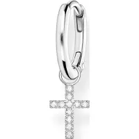 Thomas Sabo Einzel Creole mit Kreuz Anhänger Silber