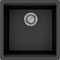 Hansgrohe S53 S530-U400 : Évier encastré de 400 mm avec système de vidange manuel, couleur noir graphite