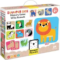Banana Panda Super size memo Jeu animaux sauvages 2+ (Anglais, Multilingue, 2 - 4 Joueur)