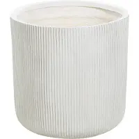 Beliani Pot De Fleurs Blanc Cassé 45 X 45 X 45 Cm Oreoi