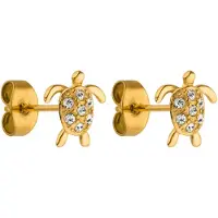 Purelei Boucles d'oreilles 'White Turtle' or