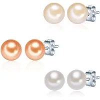 Valero Pearls Boucles d'oreilles orange / orange pastel / argent / blanc perle