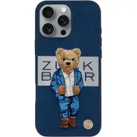 OEM Headphone case Zuck Bear ZUCK BEAR case PARIS GENTLEMAN for IPHONE 16 Pro suit (Apple iPhone 16 Pro), Coque pour téléphone portable, Noir, Gris