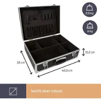 Perel Valise Avec Bords En Aluminium 455 X 330 X 152 Mm Noir