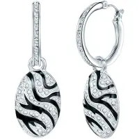 Lulu & Jane Boucles d'oreilles noir / argent / blanc