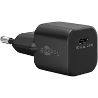 Goobay 65403 USB-C PD GaN chargeur rapide Nano (20 W) noir, noir - 1x port USB-C (Power Delivery)