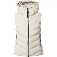 Superdry pour femme. W5011560A Gilet matelassé en microfibre avec capuche beige (XS), Casuel, Polister recyclé, Durable
