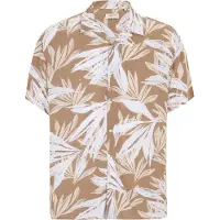 Jack & jones Plus Chemise 'JJEJeff' noisette / blanc