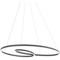 QAZQA Suspension scandinave noire 110cm avec LED à intensité variable en 3 étapes - Circuit
