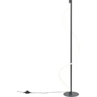 QAZQA Lampadaire moderne noir avec LED à 3 niveaux de gradation - Twirl