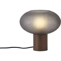 QAZQA Lampe de table design bronze avec verre gris mat - Umbrella