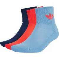 Adidas Chaussettes 'Mid Crew 3 Pairs' bleu marine / bleu fumé / rouge clair
