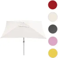 Mendler Parasol En Aluminium N23, 2x3m, Rectangulaire, Inclinable, Inoxydable Crème
