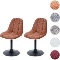 Mendler Lot de 2 chaises de salle à manger HWC-A60, chaise de cuisine chaise pivotante, acier MVG tissu/textile chenille (465g/m²) terracotta