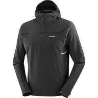 Salomon - Veste hybride demi-zip - Sense Aero Hybrid HZ Hd M Deep Black pour Homme - Taille XL - Noir