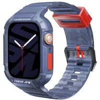 Skinarma Band+Case Saido 2in1 Apple Watch 45/44mm dark blue (44 mm, 45 mm, Acier inoxydable, Plastique), Sangles de montre, Bleu