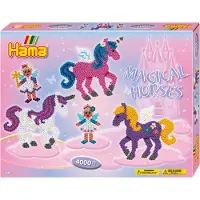 Adlibris Boîte cadeau HAMA - Les Chevaux Magiques - 4000 perles + 2 plaques - Jouet créatif pour enfant de 5 ans et plus