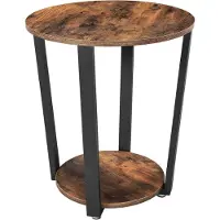 Vasagle Table d'appoint, Table de salon ronde avec 2 étagères, Ø 50 cm-texte