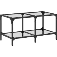 vidaXL Table basse avec plateau en verre Transparent 78,5x40x40 cm Acier