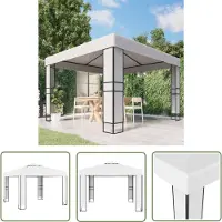 The Living Store Pavillon avec double toit 3 x 3 m Blanc