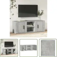 The Living Store Armoire TV gris béton 100x31,5x35 cm Bois composite