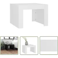 The Living Store Table basse blanche 50x50x35 cm bois composite