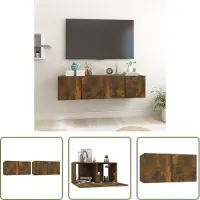 The Living Store Armoires TV murales 2 pcs. Chêne fumé 60x30x30 cm