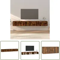 The Living Store Armoires TV murales 3 pcs. Chêne fumé 100x34,5x40 cm