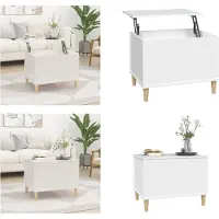vidaXL Table basse Blanc 60x44,5x45 cm Bois composite - Table basse - Tables basses - Table d'appoint - Table de salon