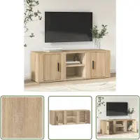The Living Store Armoire TV Chêne Sonoma 100x31,5x35 cm Matériau dérivé du bois