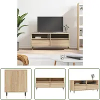 The Living Store Armoire TV Chêne Sonoma 100x34,5x44,5 cm Matériau dérivé du bois