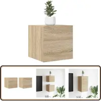 vidaXL Armoires TV murales 2 pièces chêne Sonoma 30,5x30x30 cm - Meubles TV