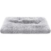 Feandrea Lit pour chien , coussin pour chien, tapis doux pour chien, peluche longue, 122 x 74 cm, rembourrage moelleux, lavable, multifonctionnel, gris dégradé, modèle PGW204G01