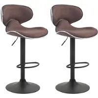CLP lot de 2 tabourets de bar Las Vegas V2 tissu noir marron