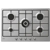 Candy Classic CHW74WTX Plaque de cuisson encastrable 75 cm Gaz 5 feux Acier inoxydable