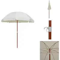 vidaXL Parasol avec mât en acier 240 cm Sable - Parasols & ombrelles