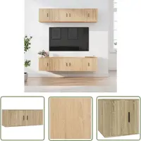 The Living Store Ensemble de 6 meubles TV Chêne Sonoma Bois composite