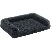OEM Lit pour chien XXL, mousse alvéolée, housse amovible et lavable, 122 x 85 x 24 cm, gris foncé