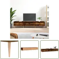 The Living Store Armoire TV chêne fumé 150x36x30 cm Bois composite