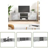 The Living Store Armoire TV gris béton 150x30x50 cm Bois composite