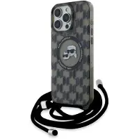 Karl Lagerfeld KLHMP16XHCKCKLCK iPhone 16 Pro Max 6.9" czarny/black hardcase IML Crossbody Monogr (Apple iPhone 16 Pro Max), Coque pour téléphone portable, Noir