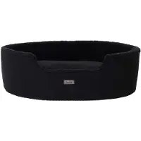 OEM Lit pour chien réversible avec housse lavable, 83 x 63 cm, noir, en peluche