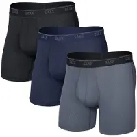 Saxx - Pack de 3 boxers respirants - Quest Quick-Dry Mesh BB Fly 3pk Black/Turbulence/Maritime - Taille L