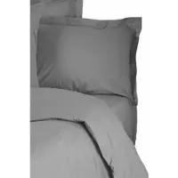 L'essentiel Maison , Dark Grey, Ranforce Ensemble housse de couette king-size (FR), gris foncé, 100 % COTON RANFORCE, 240 x 220 cm