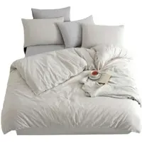 L'essentiel Maison , Yarn Dyed - Beige, Beige, Ensemble housse de couette king-size (FR), 70 % COTON / 30 % POLYESTER, 240 x 220 cm