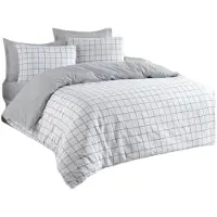 L'essentiel Maison , Ensemble housse de couette king-size (FR), Artus - Grey, 65 % COTON / 35 % POLYESTER, Gris, 240 x 220 cm