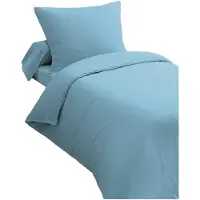 HOME LINGE PASSION parure de lit 2 pièces HP72068 - 82 g microfibre - 140 x 200 cm - Bleu ciel