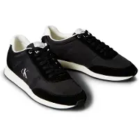 Calvin Klein Baskets basses 'Essential Retro Mixed Texture' noir / blanc