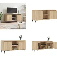 vidaXL Armoire TV Chêne Sonoma 104x35x50 cm Bois composite - Armoire TV - Panneaux TV - Tableau TV